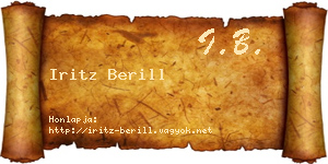 Iritz Berill névjegykártya